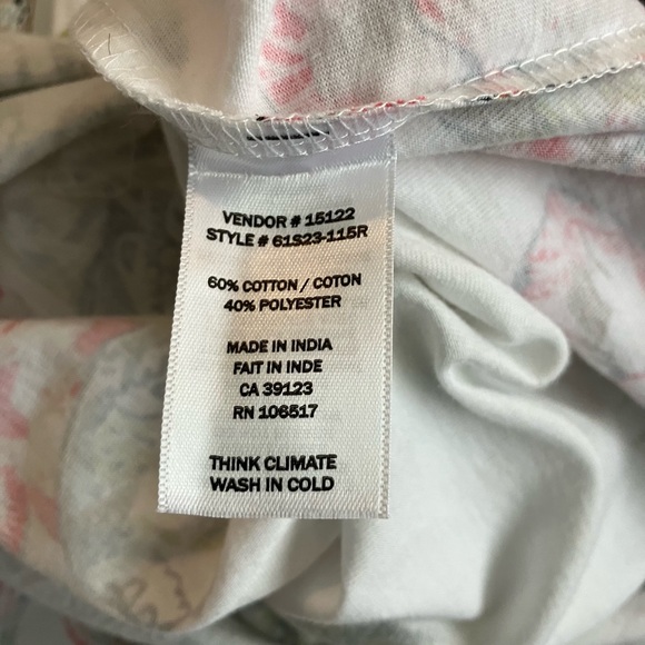 2/$35 NEW Northern Traditions White Floral Short Sleeve T-Shirt Lace Sleeve XL - Picture 8 of 8